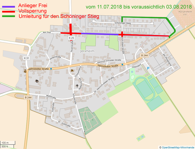 Vollsperrung Kreuzung Schöninger Stieg/ Nordstrasse